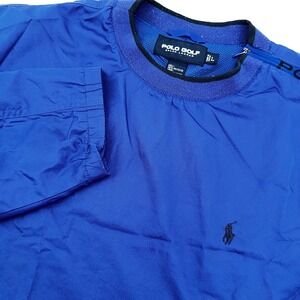 Vintage Polo Golf‎ Ralph Lauren Mens Blue Pullover Windbreaker Jacket Outdoors